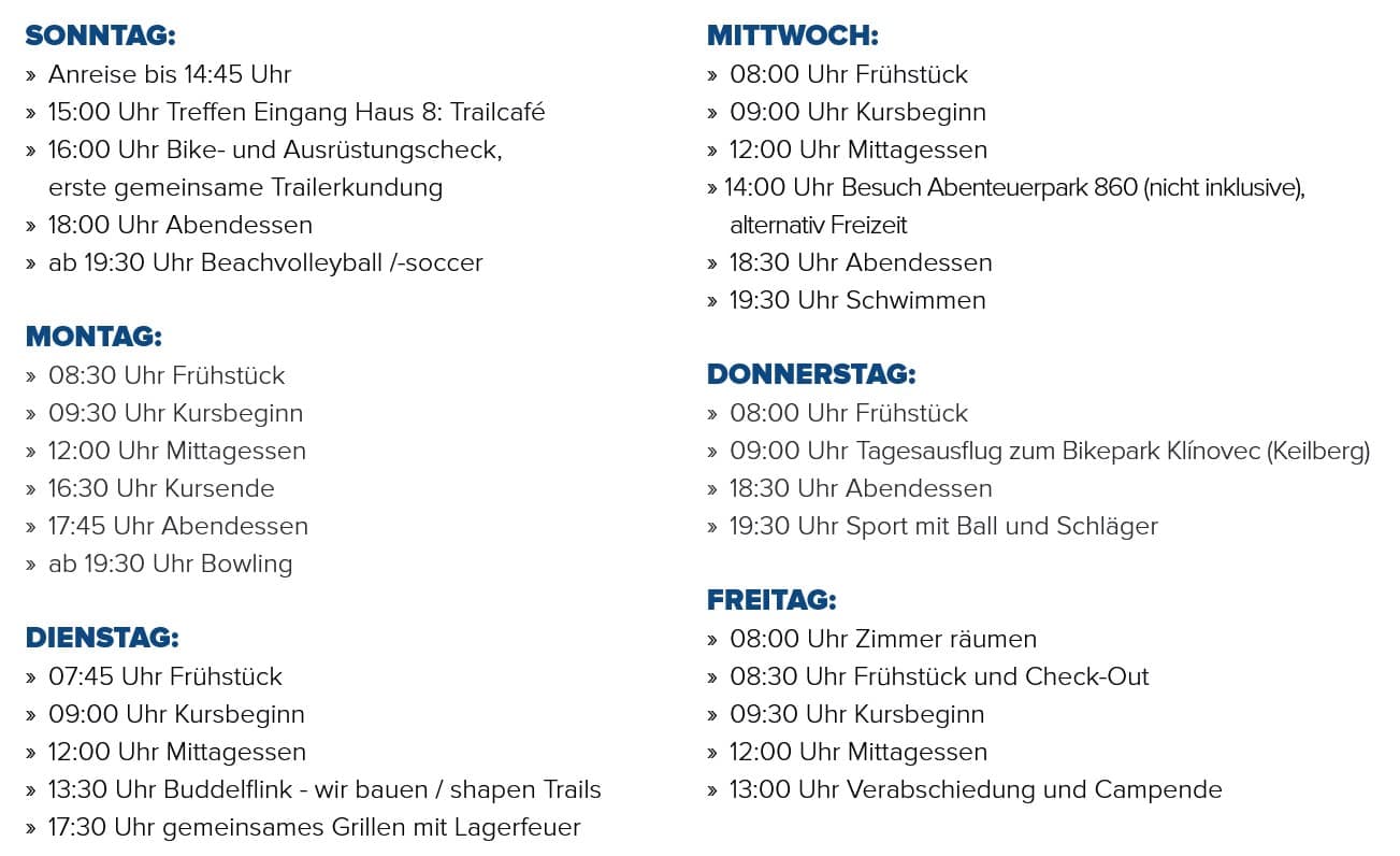 Ablaufplan Youth Shredders