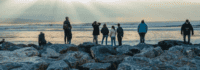 Gruppe am Meer