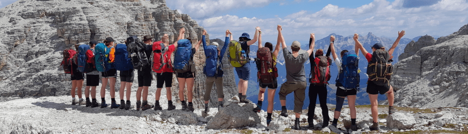 Gruppenfoto in den Dolomiten