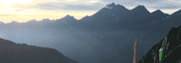 Sonnenuntergang über den Alpen