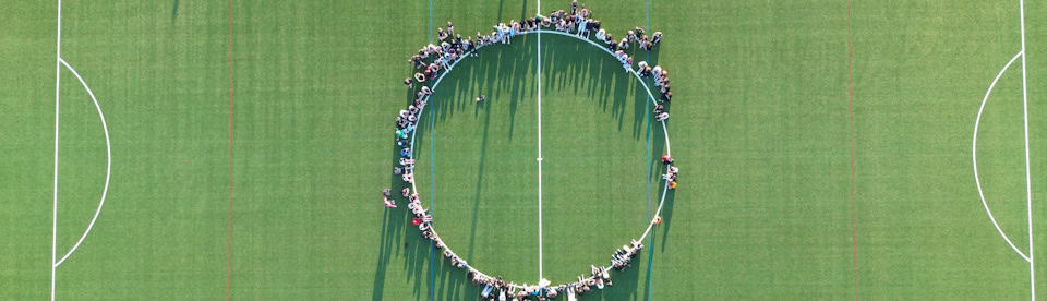 Fußballfeld von oben