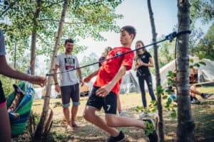 Sportspiele im Vater und Kind Wochenende