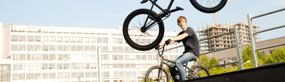 Teilnehmer beim BMX Kurs in den Ferien
