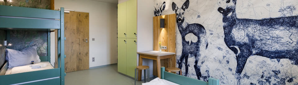 Mehrbettzimmer der Jugendherberge