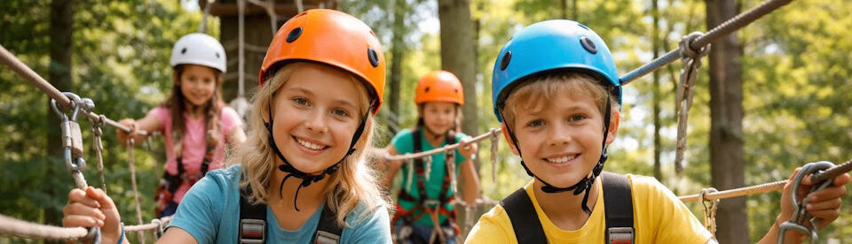 Kinder im Kletterpark