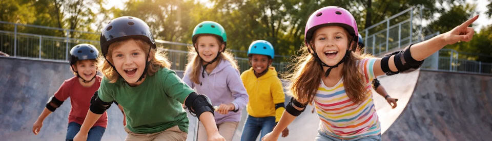 Kinder im Skatepark