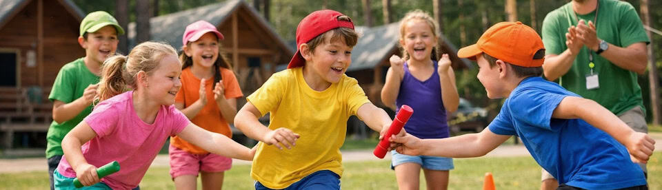 Kinder toben sich aus beim Sportturnier