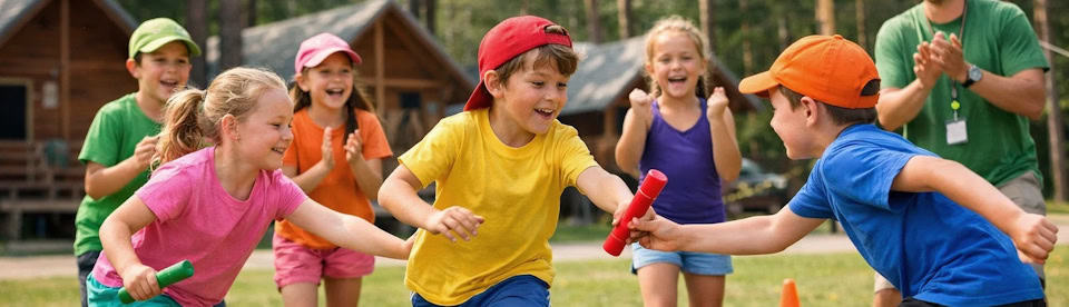 Kinder bei Staffelspielen