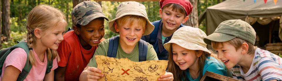 Kinder beim Geocaching