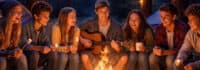 Jugendliche am Lagerfeuer