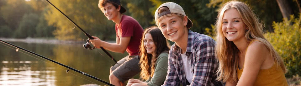 Jugendliche beim Angeln