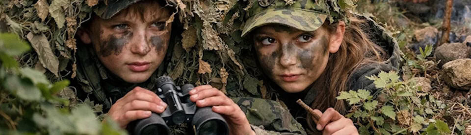 Zwei Teilnehmer mit Tarnung