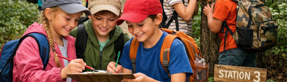 Teilnehmer bei der Waldrallye