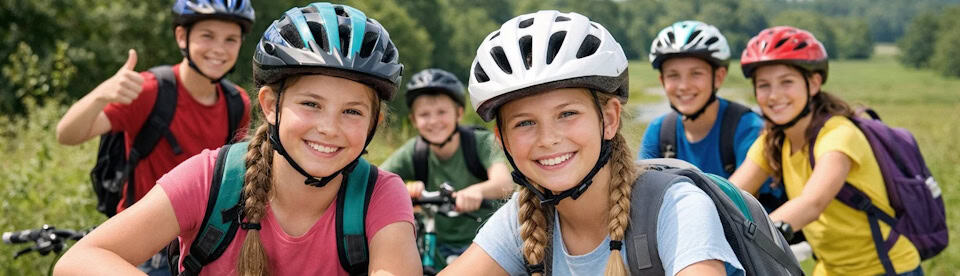 Kinder beim Fahrrad fahren