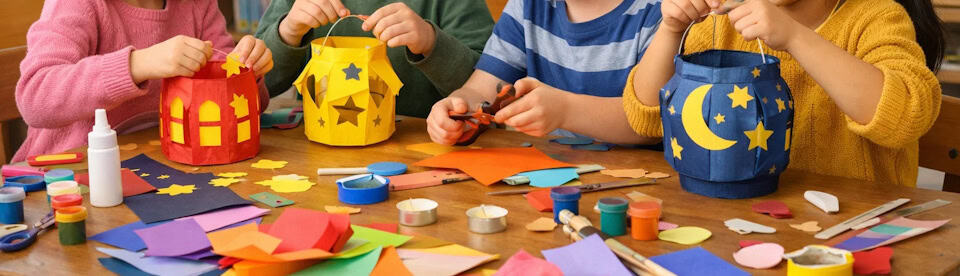 Kinder basteln Lampions selber