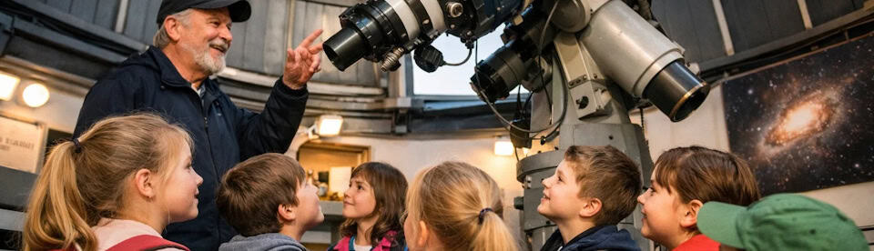 Kinder beim Besuch der Sternwarte
