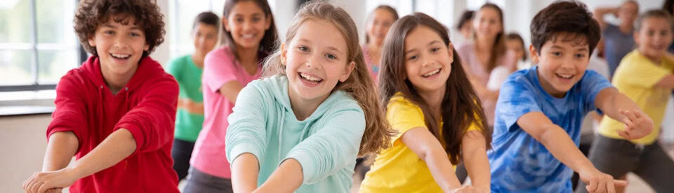 Kinder am Tanzen beim Tanzworkshop