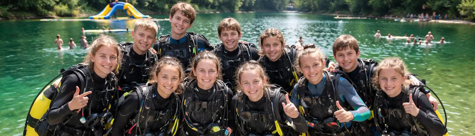 Gruppenfoto im Tauchcamp