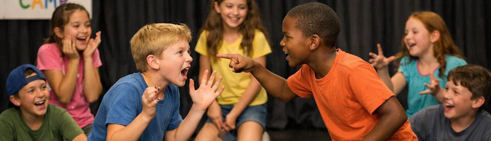 Teilnehmer bei Improvisationsübungen