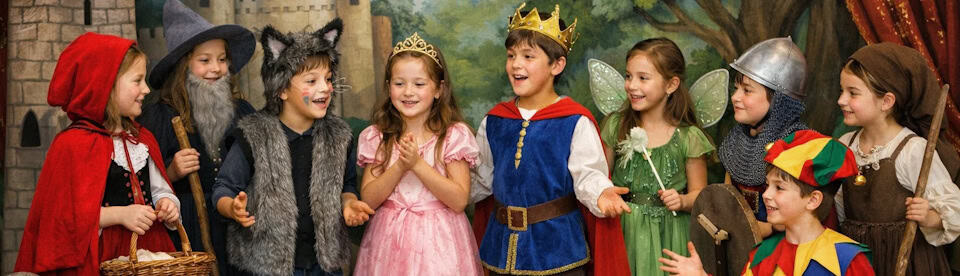 Kinder bei ihrer Theateraufführung