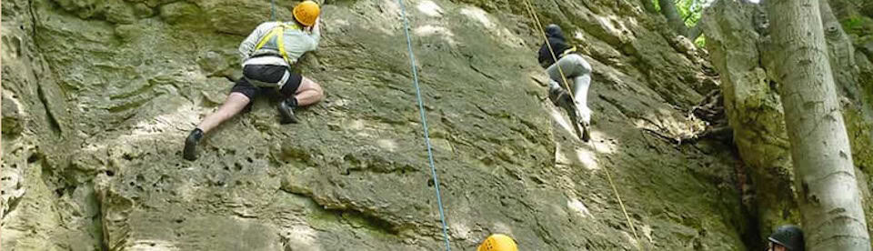 Klettern am Kletterfelsen
