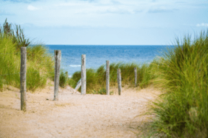 Blick von den herrlichen Dünen auf das Meer