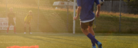 Fußballschuss auf das Tor