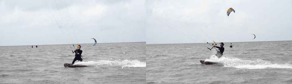 Kinder zeigen ihr Können beim Kiteboarding