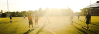 Fußballtraining bei Sonnenschein