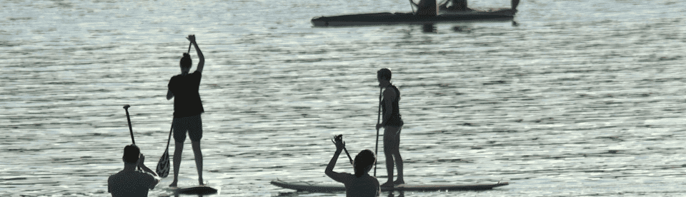 Kinder auf StandUp-Paddles
