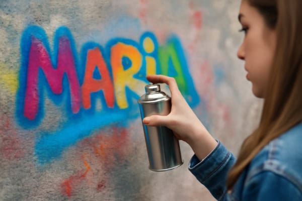 Graffiti sprayen im Mädchencamp