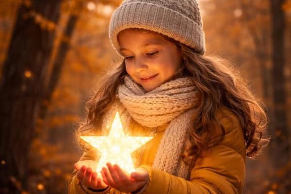 Mädchen mit Stern im Sternecamp in Sohland