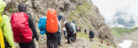 Wandergruppe beim Abstieg