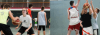 Jugendliche spielen Basketball