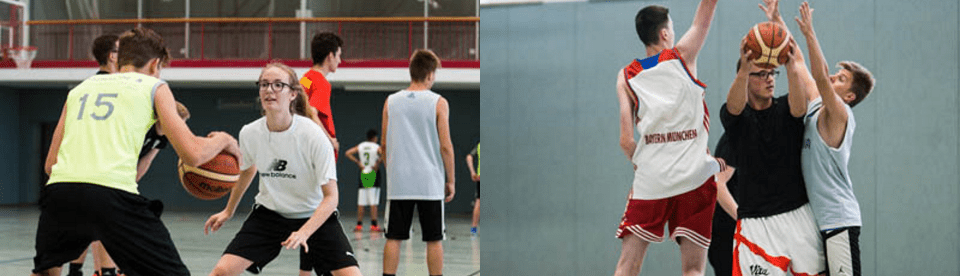 Jugendliche spielen Basketball