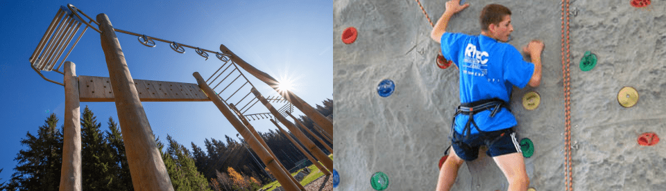 Jungen Handballcamp, Kind an einer Kletterwand