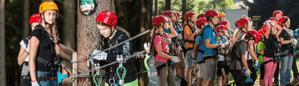 Kinder im Kletterwald