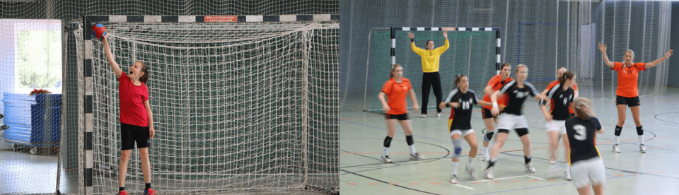 Kinder spielen Handball