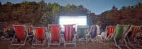 Kinoabend am Strand in Italien