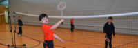 Badminton spielen in der Halle
