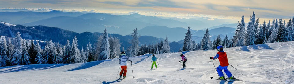 Kinder beim Skifahren auf der Tauplitzalm