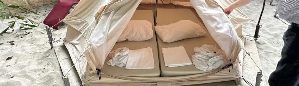 Unterkunftszelt im Tropencamp bei Berlin