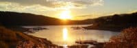 Sonnenuntergang in der Eifel am Rursee