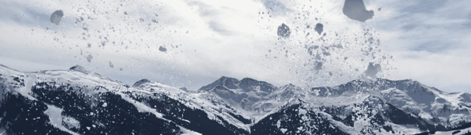 Schnee und Bergpanorama Saalbach