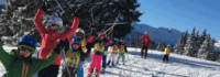 Gruppenbild im Skigebiet