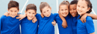 Kinder stehen mit den Amren umeinander in einer Reihe