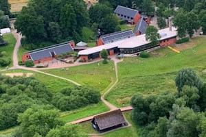 Blick von oben auf die Unterkunft