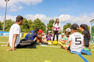 Besprechung im Leichtathletik Camp